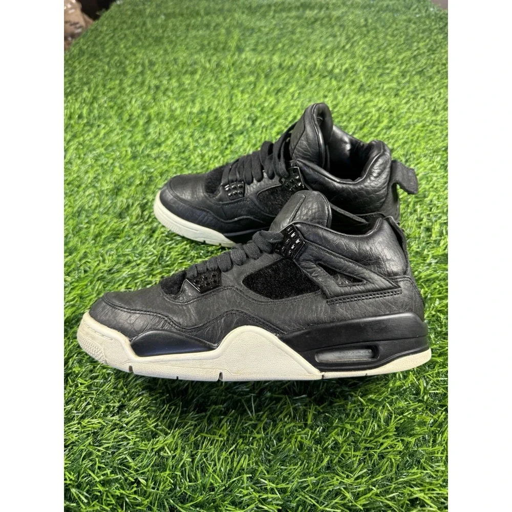 Jordan Air Jordan 4 Retro Premium Black Sail Sz 8.5 Leather Sneaker 819139-010